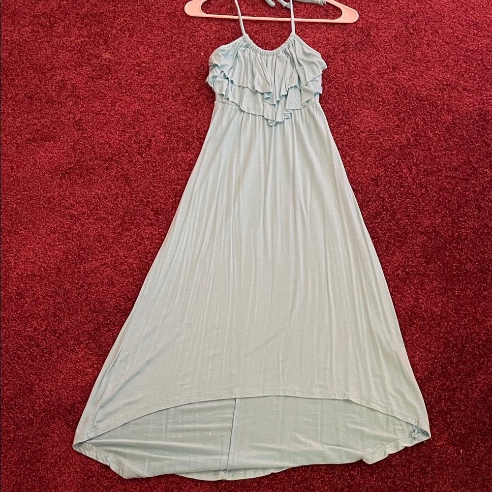 Elegant High Low Blue Dress